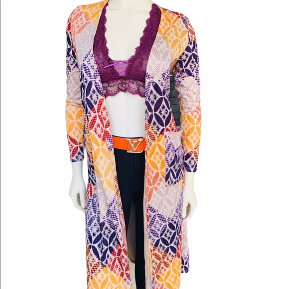 LuLaRoe Sara Long Duster Open Front Cardigan Top - Picture 3 of 9